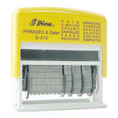 Shiny S-312  2 colour phrase date Stamp